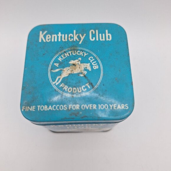 Kentucky Club Tin Blue Cube 2.5 Inch 1 oz Empty Vintage USA - Picture 4 of 7